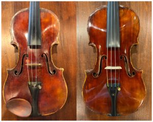 Bergonzi Copy Violin Restoration before and after